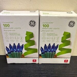 GE ConstantON 100 Miniature Lights with Blue Bulbs
